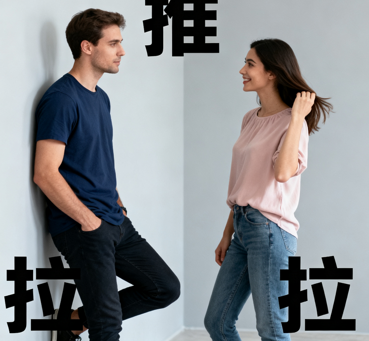 如何利用推拉话术和肢体接触推进与异性女恋人之间的感情升温进度——结合工作养生的详