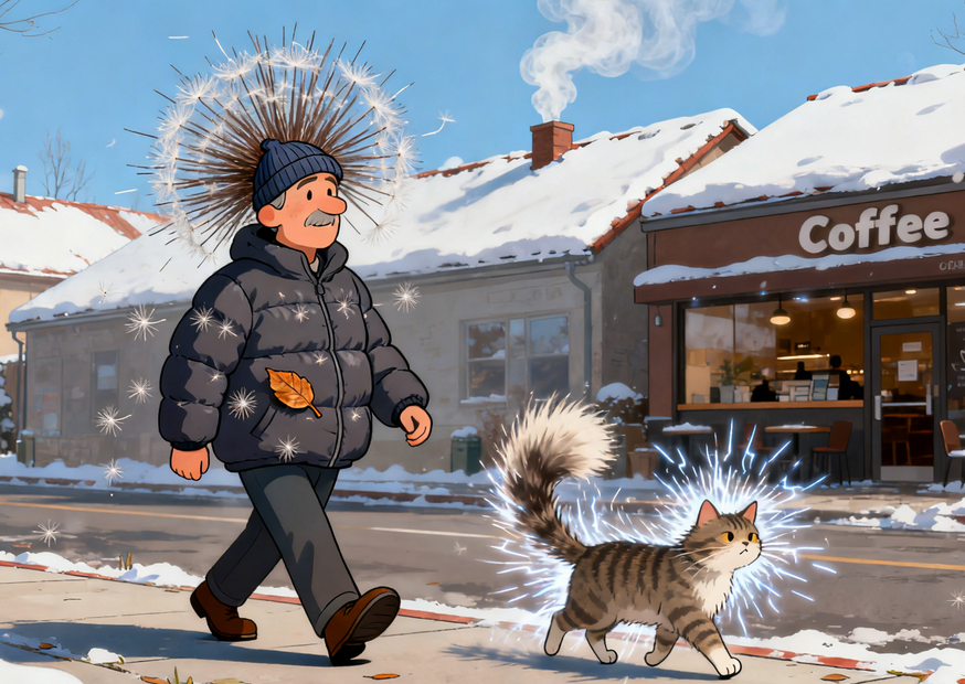 静电缠身、穿搭臃肿？冬日“抗电+养生穿搭”全攻略，让你暖又美！