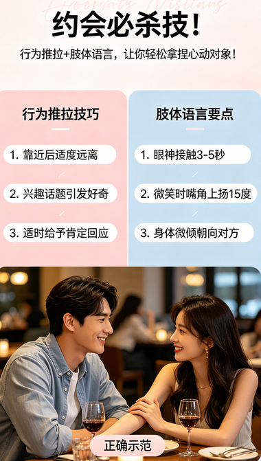 约会必杀技！“行为推拉”+肢体语言，让你轻松拿捏心动对象！