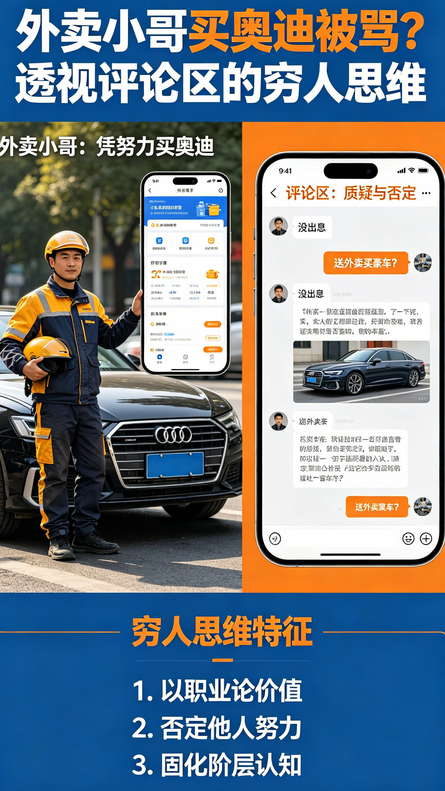 飞将军健康养生馆 外卖小哥买奥迪被全网骂"没出息"?我说句大实话:评论区那帮人,才是真正的穷人思维!(图8)