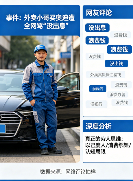 飞将军健康养生馆 外卖小哥买奥迪被全网骂"没出息"?我说句大实话:评论区那帮人,才是真正的穷人思维!(图4)