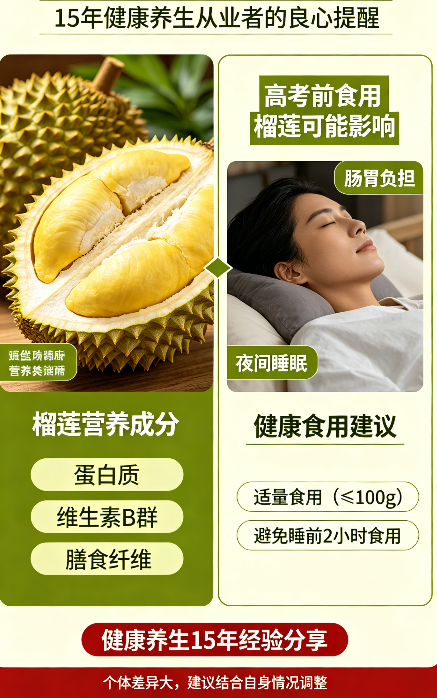 飞将军健康生活养生馆 高考前吃榴莲=毁掉三年努力?干了15年健康养生,这话我不说良心过不去!(图6)