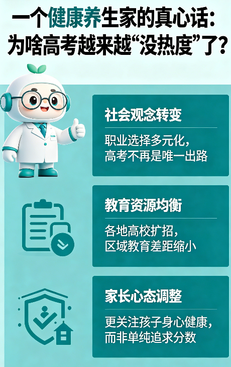 飞将军健康养生馆 为啥高考越来越“没热度”了?一个健康养生家的真心话(图9)