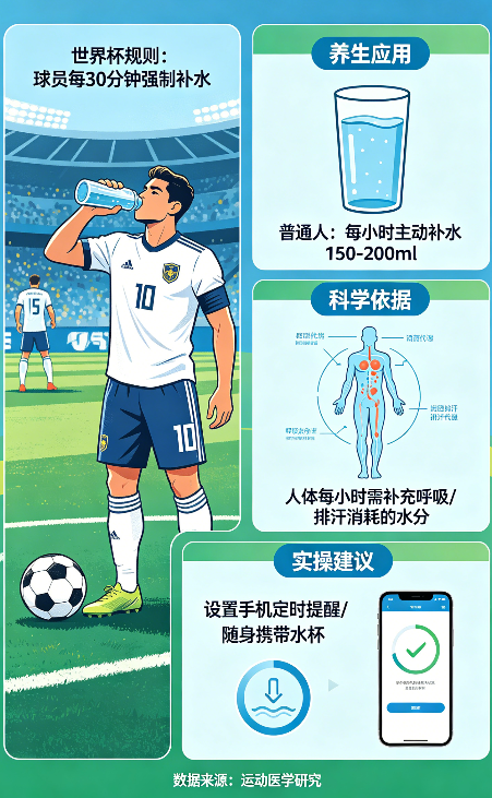 世界杯都在吵的“强制补水”，我把它改成普通人能直接抄的养生招(图1)